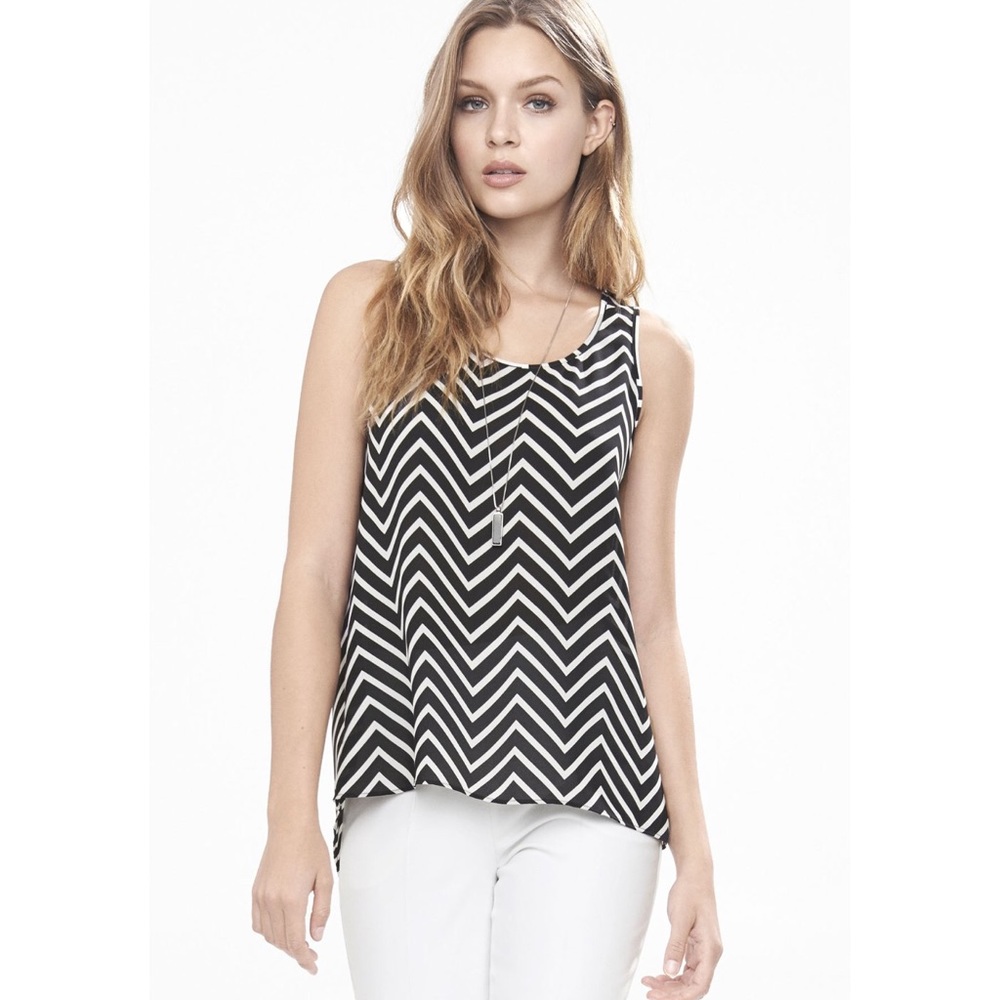 Chevron Split Back Tank Top